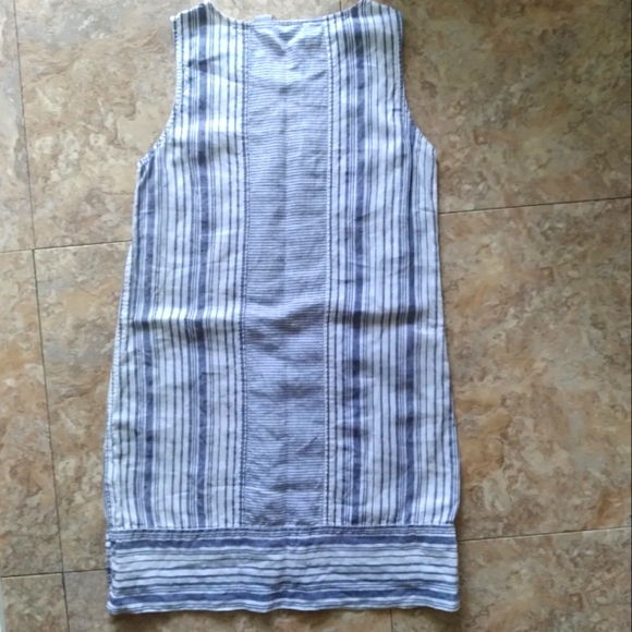 Kenar Sleeveless Striped Linen shift dress, size 4 - Picture 4 of 7